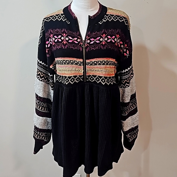 Nwt Free People Cozy Cabin Jumper Blk Lg - Picture 4 of 9